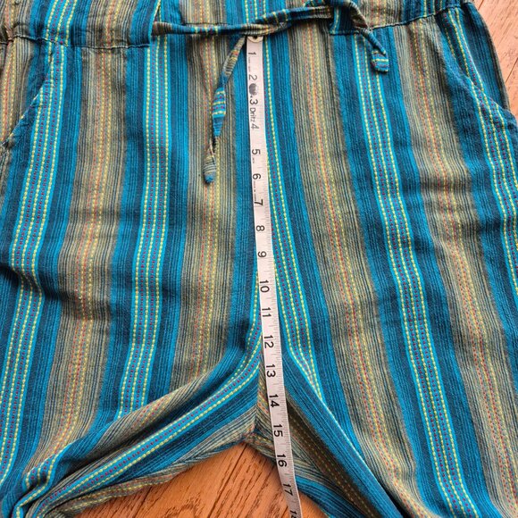 Ark Imports Boho Striped Wide Leg Jumpsuit Nepal Made Adjustable Waist M/L - Picture 14 of 15